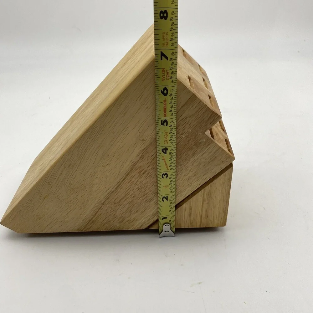 Vintage Chicago Cutlery Wooden Knife Block Replacement 13 Slot Angled Countertop